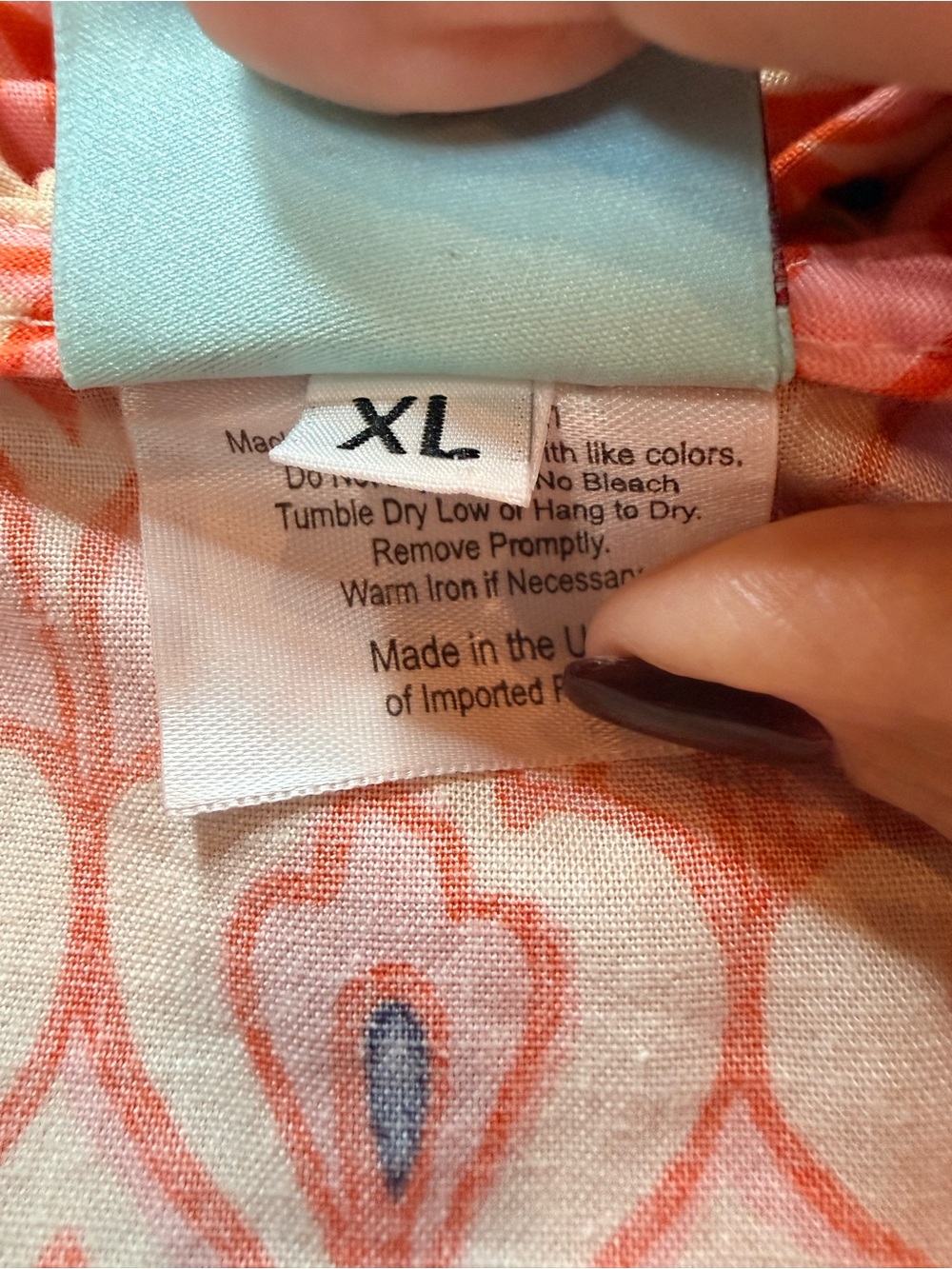 Haley & The Hound XL Geometric Print Cotton Shift Dress Ruffle Neck Boho USA - Picture 10 of 12